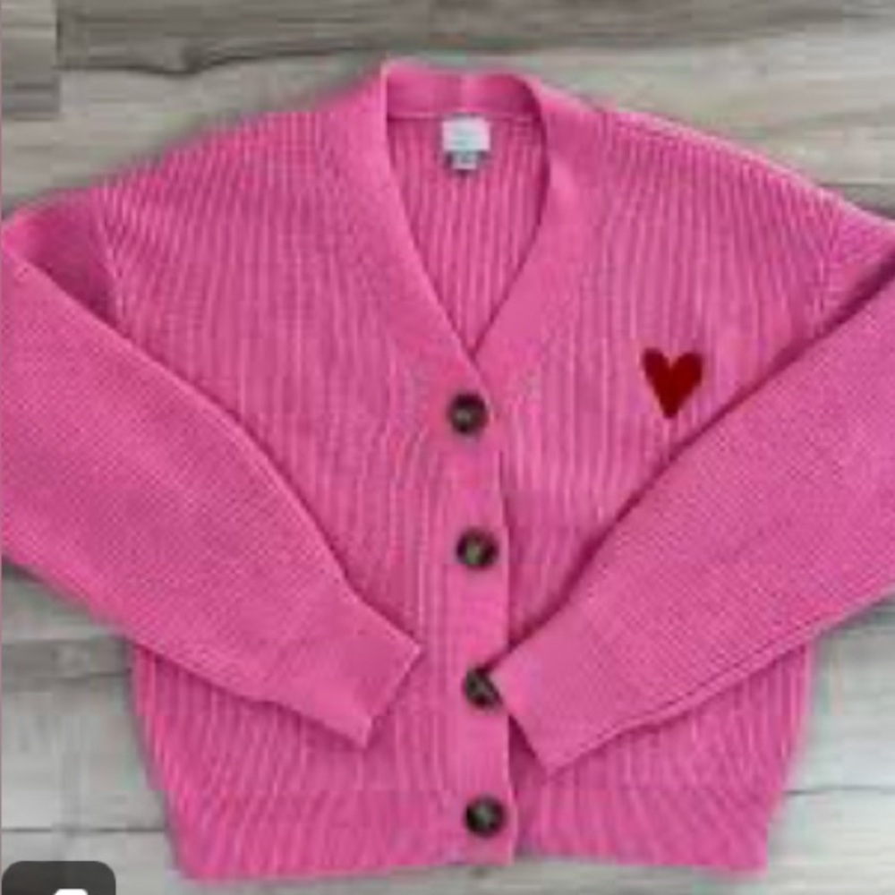 Pink button up sweater